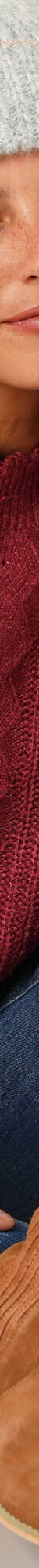 Pull col montant, maille anglaise toucher doux (prune) Pull col montant, maille anglaise toucher doux (prune)